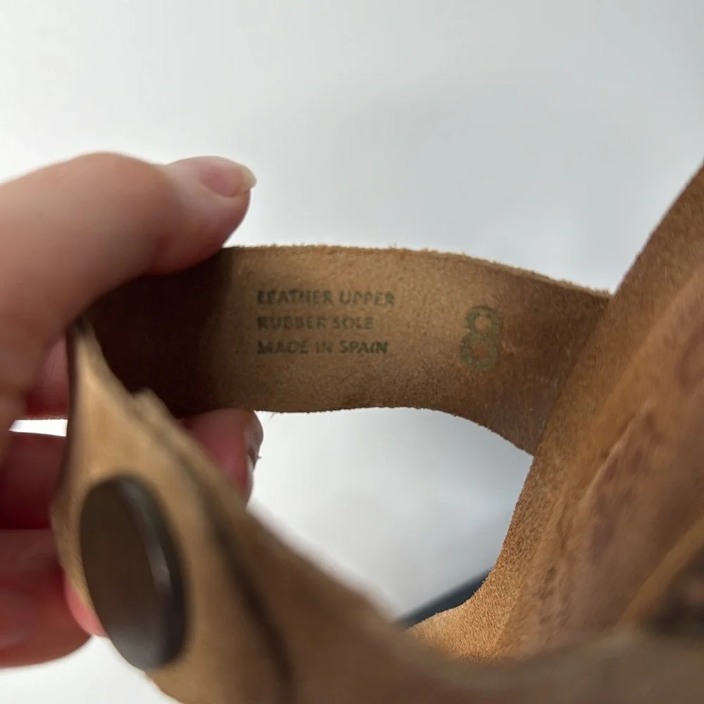 Yokono Tan Wedge Sandals Size 8